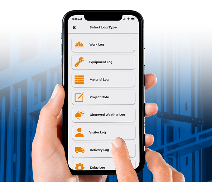 Construction Daily Work Log on Construction Mobile App