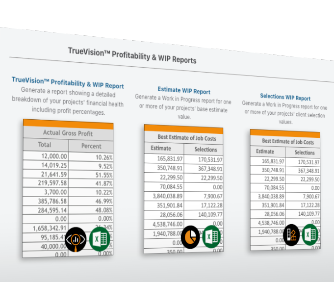 Construction Profit Reports from TrueVision Business Intelligence Software